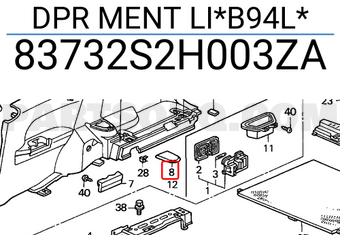 Honda 83732S2H003ZA DPR MENT LI*B94L*