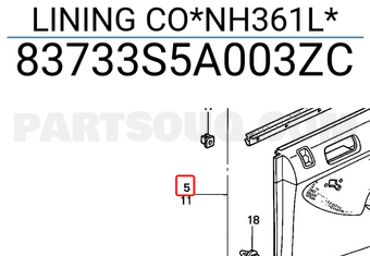 Honda 83733S5A003ZC LINING CO*NH361L*