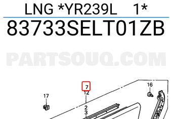 Honda 83733SELT01ZB LNG *YR239L 1*
