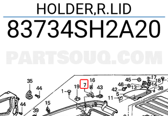 Honda 83734SH2A20 HOLDER,R.LID