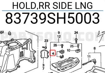Honda 83739SH5003 HOLD,RR SIDE LNG