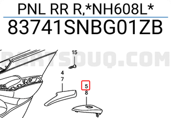 Honda 83741SNBG01ZB PNL RR R,*NH608L*