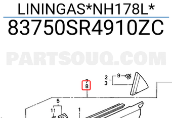 Honda 83750SR4910ZC LININGAS*NH178L*