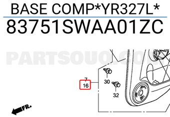 Honda 83751SWAA01ZC BASE COMP*YR327L*