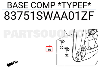Honda 83751SWAA01ZF BASE COMP *TYPEF*