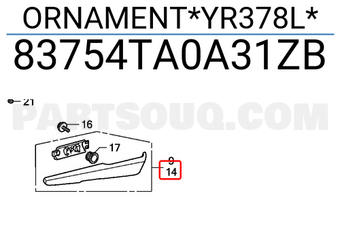 Honda 83754TA0A31ZB ORNAMENT*YR378L*