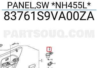 Honda 83761S9VA00ZA PANEL,SW *NH455L*