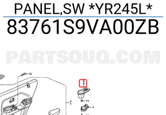 Honda 83761S9VA00ZB PANEL,SW *YR245L*