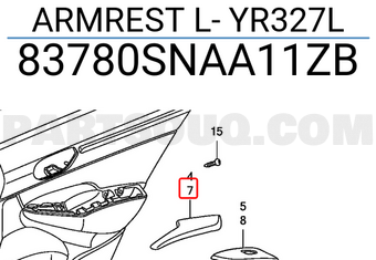 Honda 83780SNAA11ZB ARMREST L- YR327L