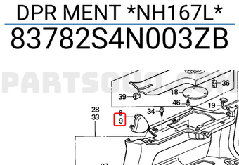 Honda 83782S4N003ZB DPR MENT *NH167L*