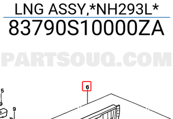 Honda 83790S10000ZA LNG ASSY,*NH293L*