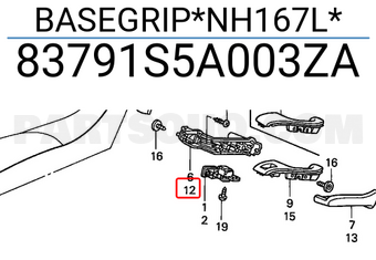 Honda 83791S5A003ZA BASEGRIP*NH167L*