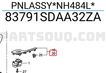 Honda 83791SDAA32ZA PNLASSY*NH484L*