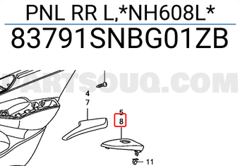 Honda 83791SNBG01ZB PNL RR L,*NH608L*