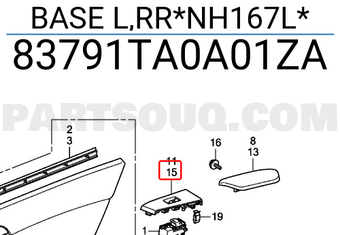 Honda 83791TA0A01ZA BASE L,RR*NH167L*