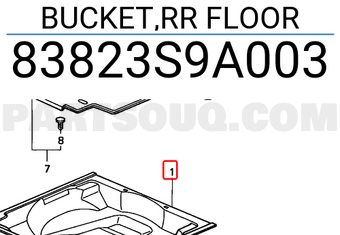 Honda 83823S9A003 BUCKET,RR FLOOR
