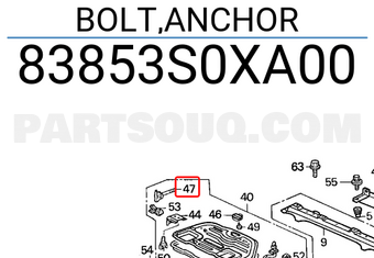 Honda 83853S0XA00 BOLT,ANCHOR