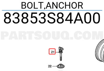 Honda 83853S84A00 BOLT,ANCHOR