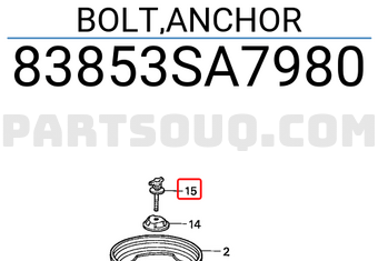 Honda 83853SA7980 BOLT,ANCHOR
