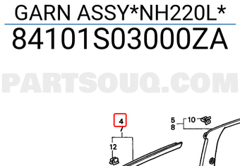 Honda 84101S03000ZA GARN ASSY*NH220L*
