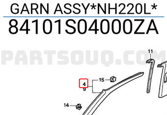 Honda 84101S04000ZA GARN ASSY*NH220L*