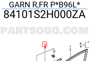 Honda 84101S2H000ZA GARN R,FR P*B96L*