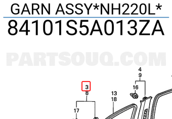 Honda 84101S5A013ZA GARN ASSY*NH220L*