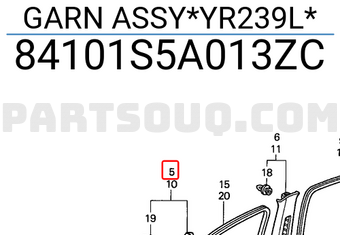 Honda 84101S5A013ZC GARN ASSY*YR239L*