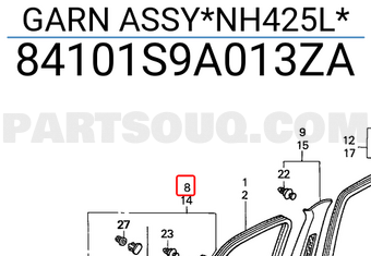 Honda 84101S9A013ZA GARN ASSY*NH425L*