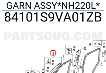 Honda 84101S9VA01ZB GARN ASSY*NH220L*