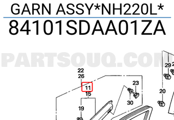 Honda 84101SDAA01ZA GARN ASSY*NH220L*