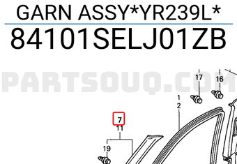 Honda 84101SELJ01ZB GARN ASSY*YR239L*
