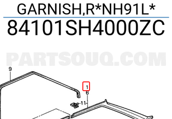 Honda 84101SH4000ZC GARNISH,R*NH91L*