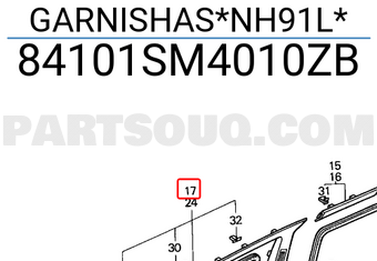Honda 84101SM4010ZB GARNISHAS*NH91L*