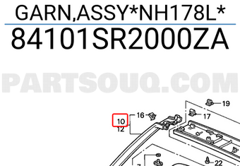 Honda 84101SR2000ZA GARN,ASSY*NH178L*