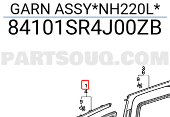 Honda 84101SR4J00ZB GARN ASSY*NH220L*
