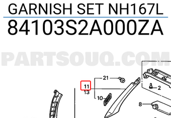 Honda 84103S2A000ZA GARNISH SET NH167L