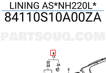 Honda 84110S10A00ZA LINING AS*NH220L*