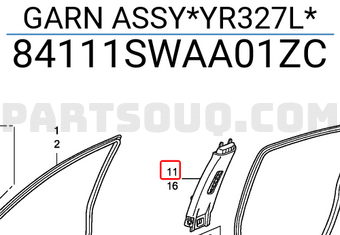 Honda 84111SWAA01ZC GARN ASSY*YR327L*