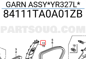Honda 84111TA0A01ZB GARN ASSY*YR327L*