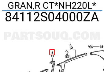 Honda 84112S04000ZA GRAN,R CT*NH220L*