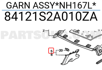 Honda 84121S2A010ZA GARN ASSY*NH167L*