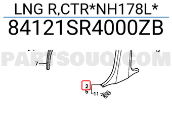 Honda 84121SR4000ZB LNG R,CTR*NH178L*