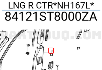 Honda 84121ST8000ZA LNG R CTR*NH167L*