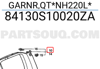 Honda 84130S10020ZA GARNR,QT*NH220L*