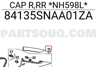 Honda 84135SNAA01ZA CAP R,RR *NH598L*