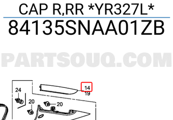 Honda 84135SNAA01ZB CAP R,RR *YR327L*