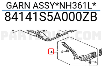 Honda 84141S5A000ZB GARN ASSY*NH361L*