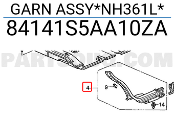 Honda 84141S5AA10ZA GARN ASSY*NH361L*