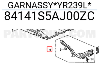 Honda 84141S5AJ00ZC GARNASSY*YR239L*
